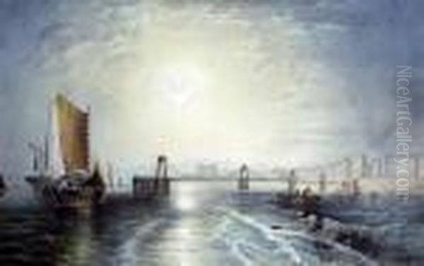 Brighton Chain Pier Oil Painting by William Eddowes Turner