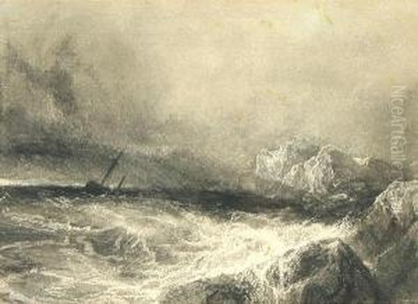 Stormy Sea Oil Painting by William Eddowes Turner