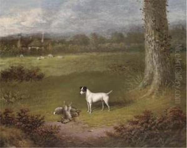 Venture, A Prize Fox Terrier Oil Painting by William Eddowes Turner