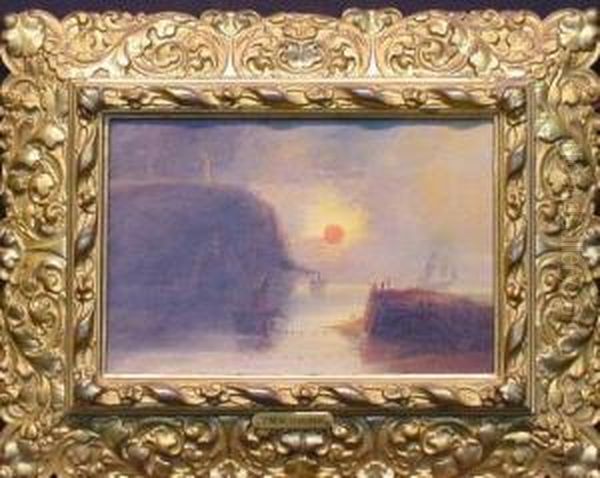 Light Towers Of The Heve Oil Painting by William Eddowes Turner