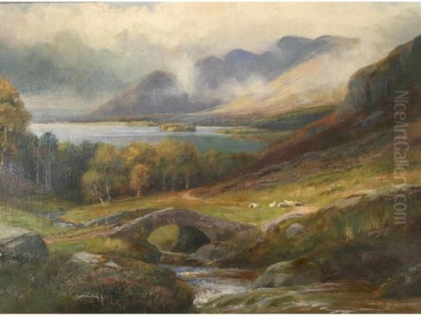 Ashness Bridge Oil Painting by William Lakin Turner