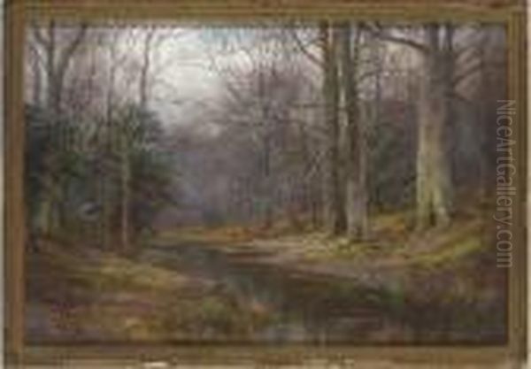 In Robin Wood, South Derbyshire Oil Painting by William Lakin Turner