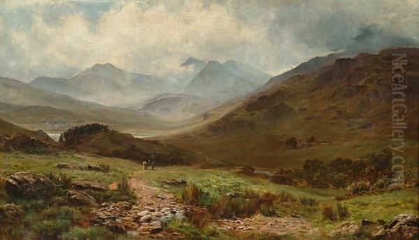 Snowdon - Among The Mountains Near Capel Curig, North Wales Oil Painting by William Lakin Turner