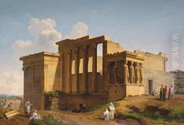 The Erechteion On The Acropolis, Athens. Oil Painting by Lancelot Theodore Turpin De Crisse