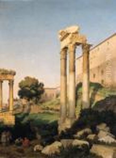 Scorcio Del Foro Romano Oil Painting by Lancelot Theodore Turpin De Crisse