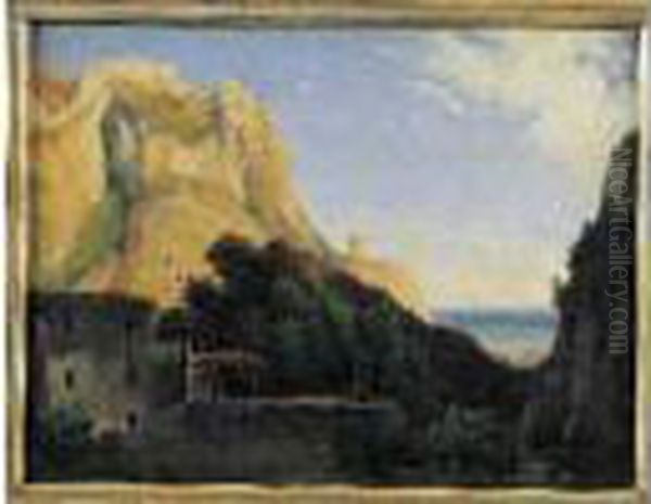 Vue De La Cote Amalfitaine Oil Painting by Lancelot Theodore Turpin De Crisse