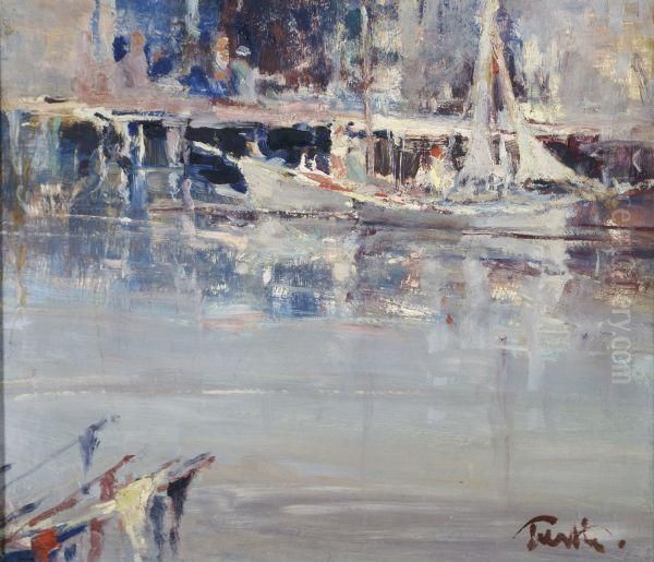 Sailboats Oil Painting by Arnold Turtle