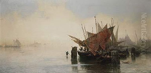 El Puerto De Venecia Oil Painting by Ramon Tusquets y Maignon