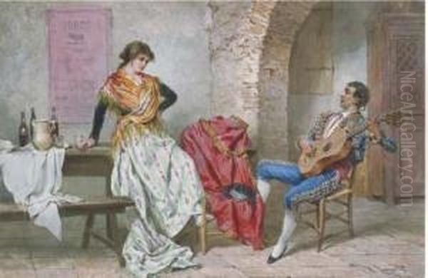 The Serenade Oil Painting by Ramon Tusquets y Maignon