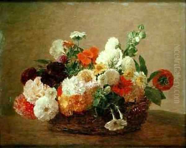 Still life with Flowers Oil Painting by Theodore Fantin-Latour