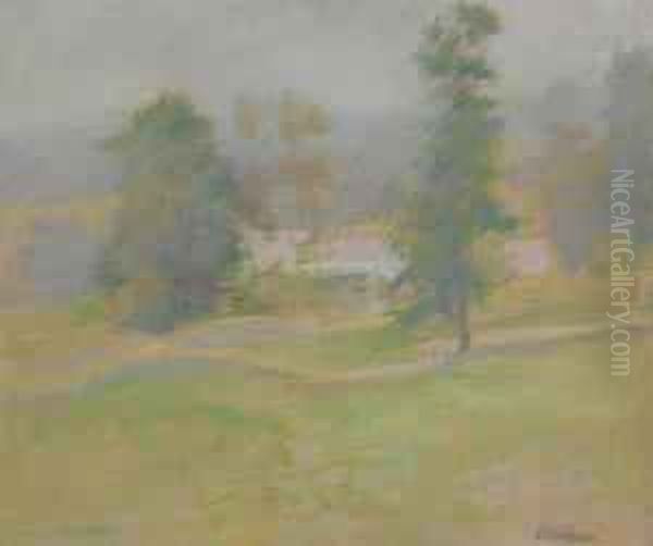 Spring Landscape Oil Painting by John Henry Twachtman