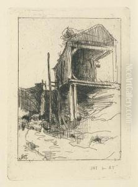 Abandoned Mill. Oil Painting by John Henry Twachtman