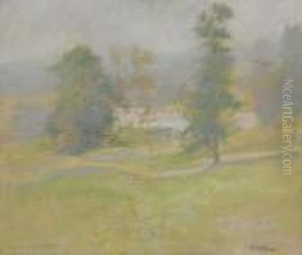 Spring Landscape Oil Painting by John Henry Twachtman