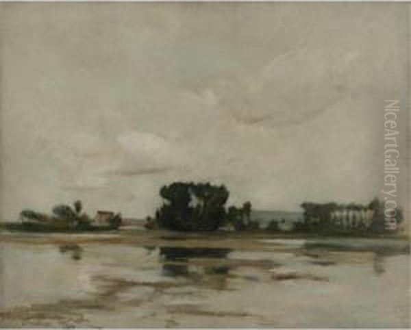 L'etang Oil Painting by John Henry Twachtman