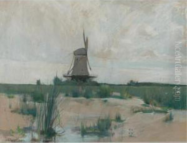 The Windmill Oil Painting by John Henry Twachtman