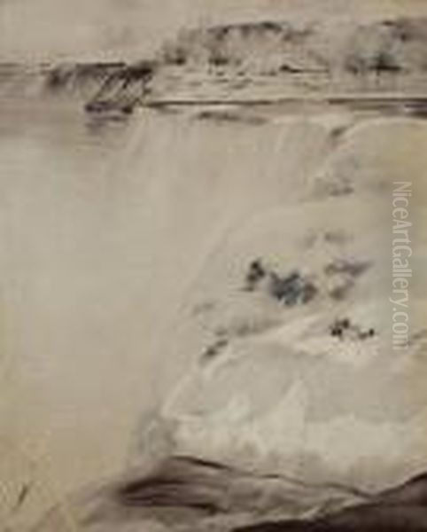 Niagara Falls Oil Painting by John Henry Twachtman