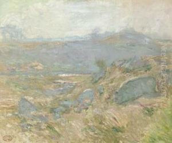 Upland Pastures Oil Painting by John Henry Twachtman