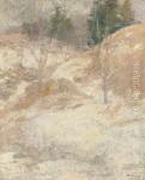 Hemlocks Oil Painting by John Henry Twachtman