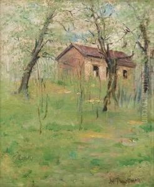 Cabin In The Woods In Spring Oil Painting by John Henry Twachtman