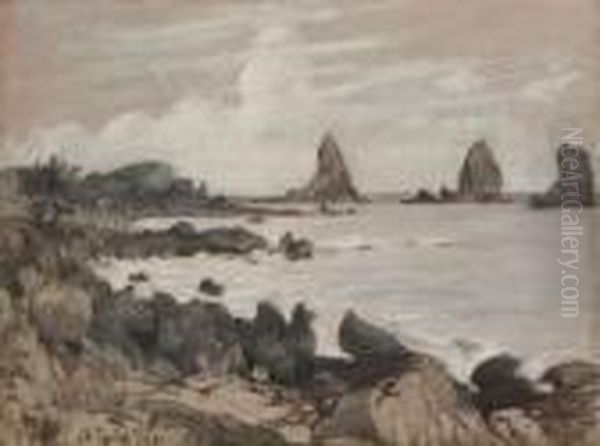 Isles Of The Cyclops, Near Catania, Sicily Oil Painting by John Henry Twachtman