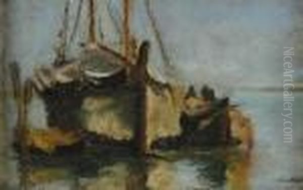 Sailboats Oil Painting by John Henry Twachtman