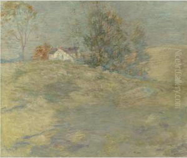 Golden Landscape Oil Painting by John Henry Twachtman