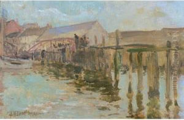 The Landing, Newport Oil Painting by John Henry Twachtman