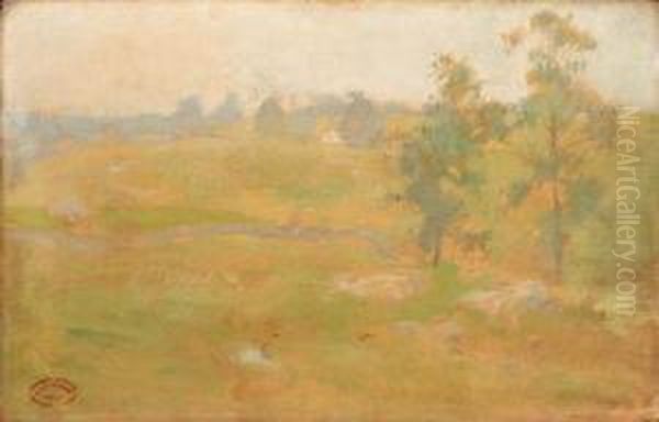 Summer Landscape Oil Painting by John Henry Twachtman