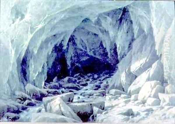 The Ice Cave of the Brenva Oil Painting by Giuseppe Falchetti