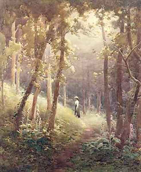 A Woodland Glade Oil Painting by John Farquharson