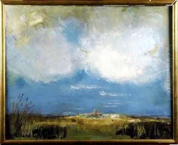 Paysage Avec Village Dans Le Lointain Oil Painting by Medard I Tytgat