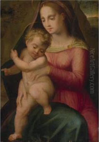 Madonna And Child Oil Painting by Domenico Puligo