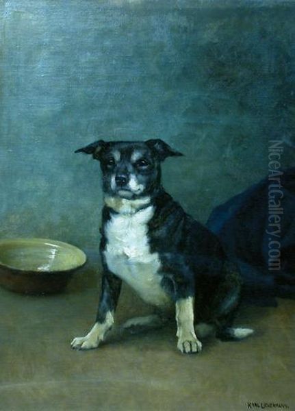 Sittende Hund Oil Painting by Karl Kristian Uchermann