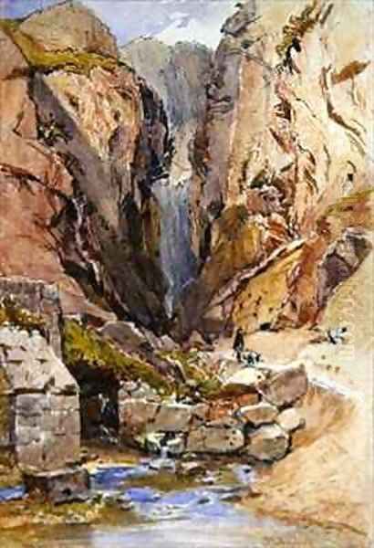 The Castalian Spring Delphi Oil Painting by John Fulleylove