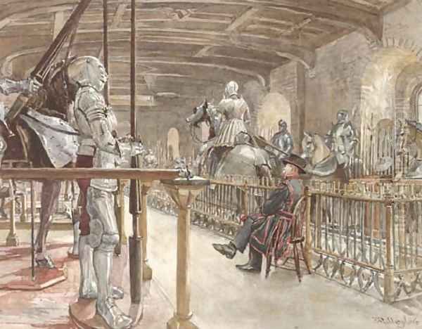 In the chamber of the White Tower, Tower of London Oil Painting by John Fulleylove