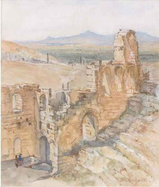 Theatre of Herodes Atticus, Athens Oil Painting by John Fulleylove