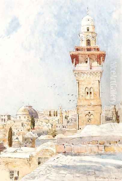 A minaret, Cairo Oil Painting by John Fulleylove