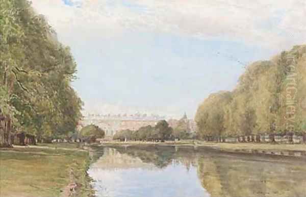 Hampton Court Palace from the Long Water Oil Painting by John Fulleylove