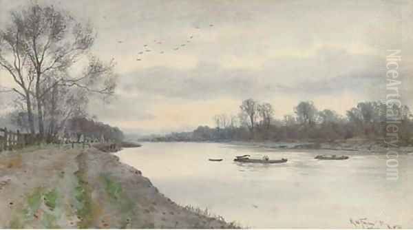 The Thames below Kew Oil Painting by Robert Winter Fraser