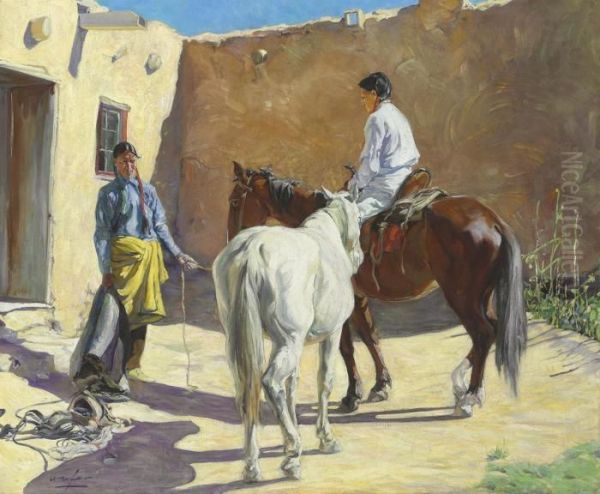 Making Ready Oil Painting by Walter Ufer