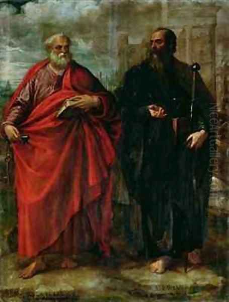 St Peter and St Paul Oil Painting by Juan Fernandez de Navarrete