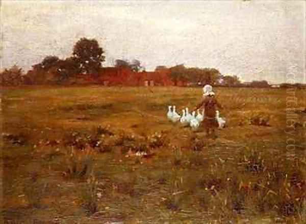 The Goose Girl Oil Painting by William Teulon Blandford Fletcher