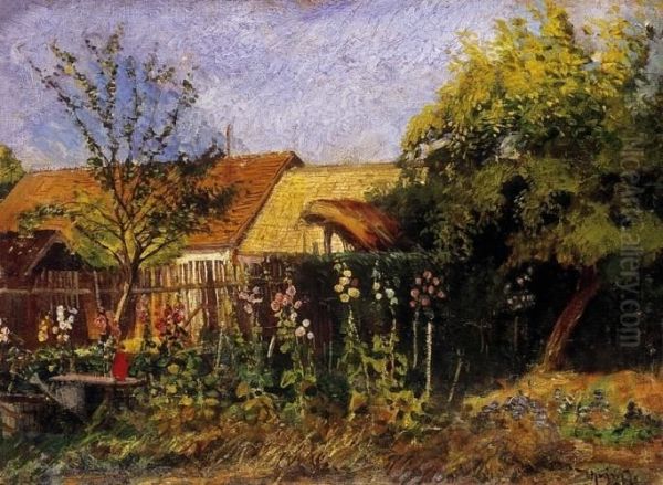 Summer Garden Oil Painting by Ignac Ujvary