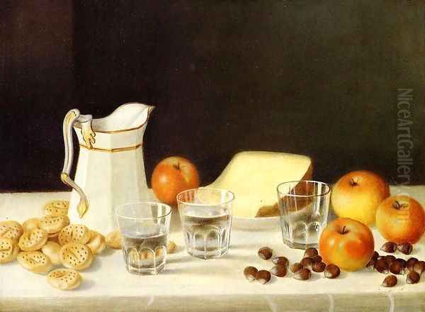 Cheese, Crackers and Chestnuts Date unknown Oil Painting by John Francis