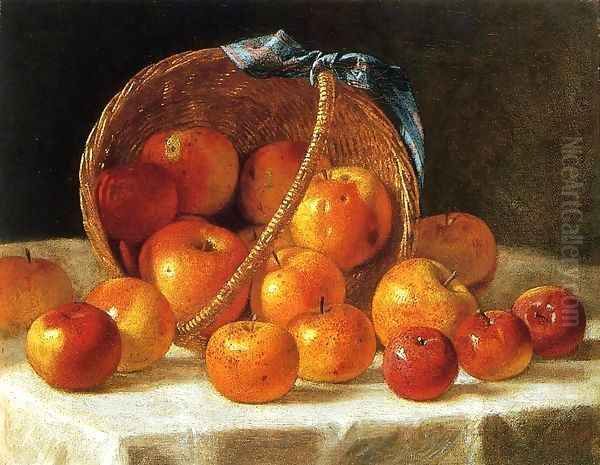 Basket of Apples 1865 Oil Painting by John Francis