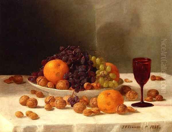 Still Life with Fruit and Nuts 1865 Oil Painting by John Francis