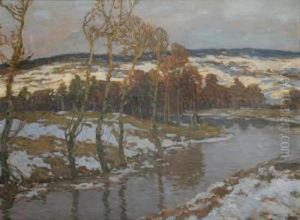 Early Spring Oil Painting by Josef Ullmann