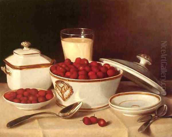 Strawberries and Cream 1875 Oil Painting by John Francis