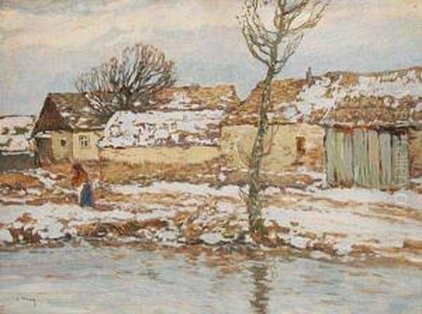 Early Spring Oil Painting by Josef Ullmann