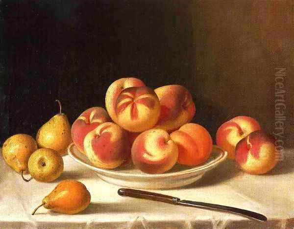 Still Life with Peaches and Pears Date unknown Oil Painting by John Francis